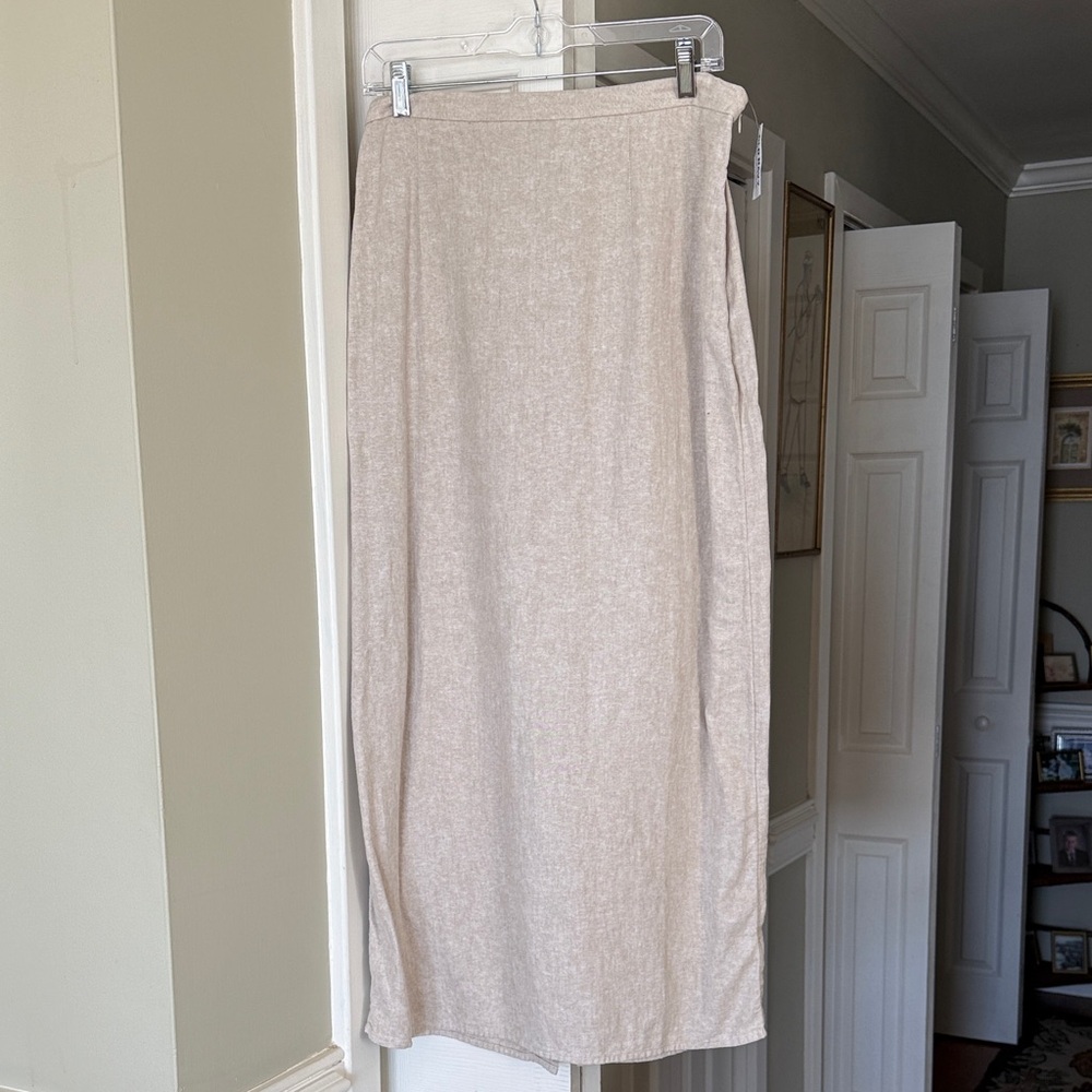 Old Navy Beige Linen Maxi Skirt Sz.L NWT